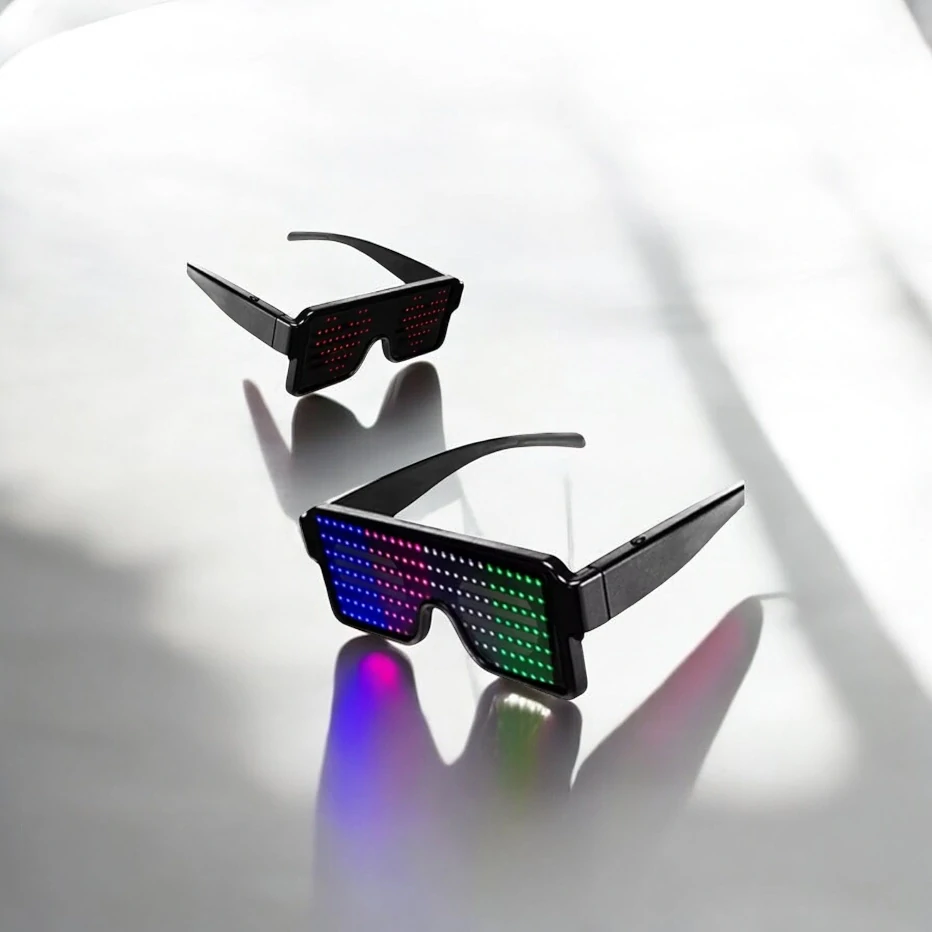 LED Svítící Brýle na Party s USB Nabíjením – Animované 3D Efekty