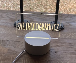 Hologramová LED tabulka s vlastním textem – světelný vzkaz originálně