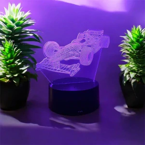 Závodní LED lampa s 3D efektem – Formule 1, 7 barev