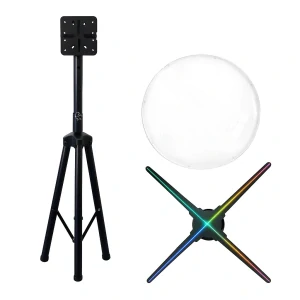 Hologramový 3D projektor 65 cm – set se stojanem a ochranným krytem | 360° holografická reklama