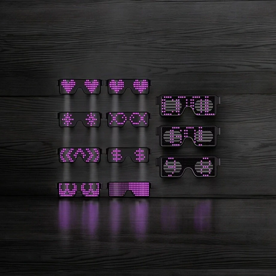 LED Svítící Brýle na Party s USB Nabíjením – Animované 3D Efekty