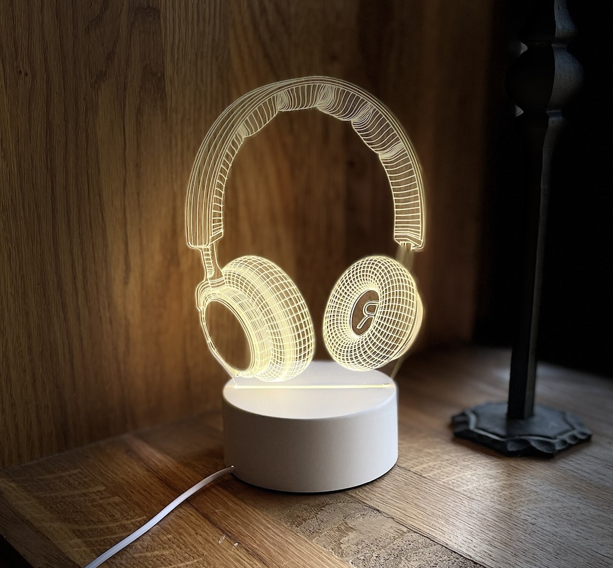 3D LED lampička Sluchátka – stylová dekorace s hudebním nádechem